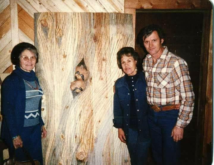 Front Door of the Coon Holler Bar,  with Thelma Howard