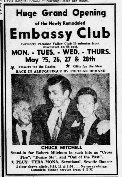 1953 Ad for Grand Opening of the Embassy Club
