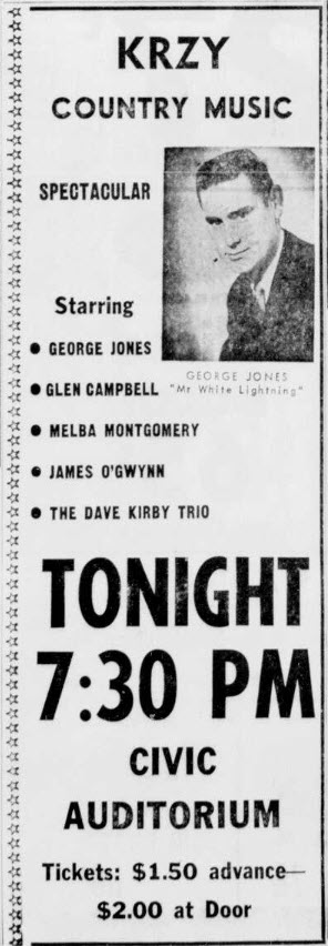 Glen Campbell Plays at 1967 KRZY Country Music Spectacular