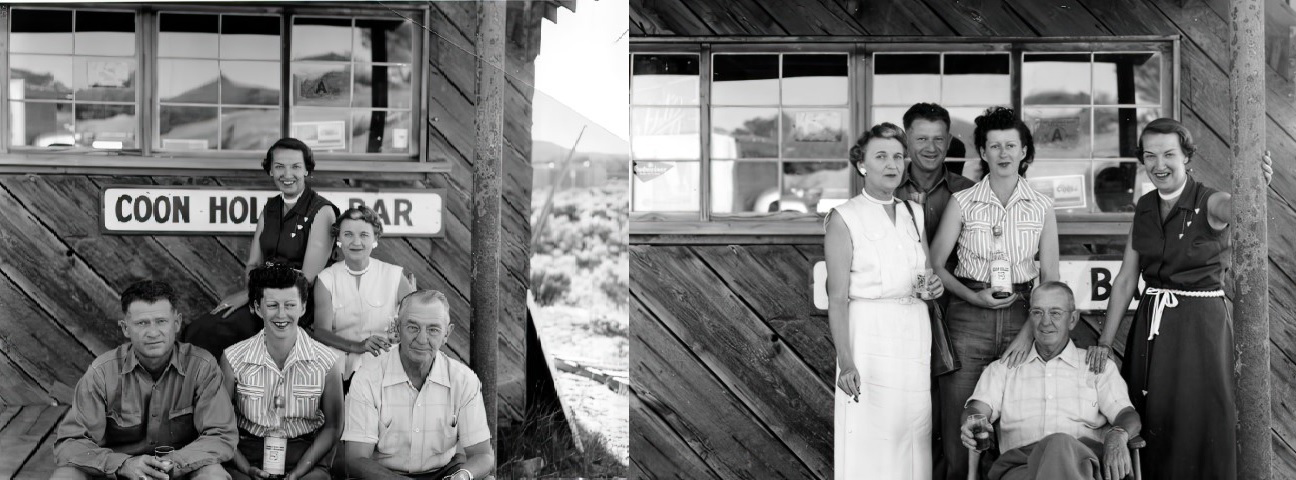 Marvin and Dorothy Coons (Front Left and Back Center)  at Coon Holler on Hwy 96