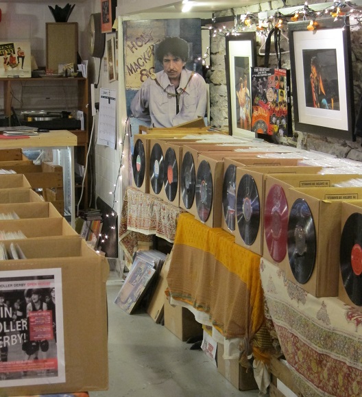 Guess who we saw record shopping?  Bob Dylan!  (okay, okay, a stand-up Dylan!)